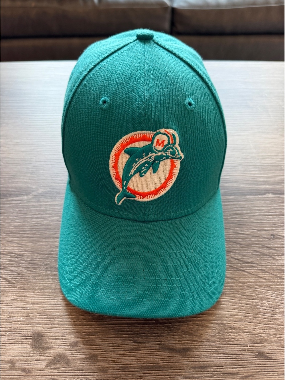 Miami Dolphins New Era 39THIRTY Fitted Hat Teal NFL Throwback Logo Adult L/XL